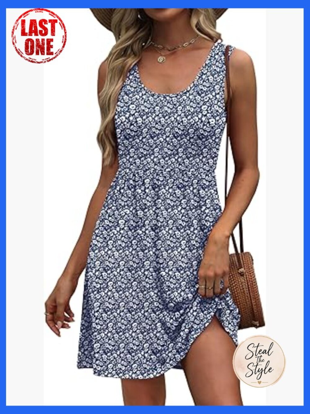Sleeveless A-Line Summer Dress with Pockets Floral